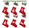 Christmas Stockings 12 Pack Felt Red Christmas Stockings 15 Inch with Reindeer Snowflake Pattern Christmas Stockings for the Christmas Tree Fireplace Window Decorations